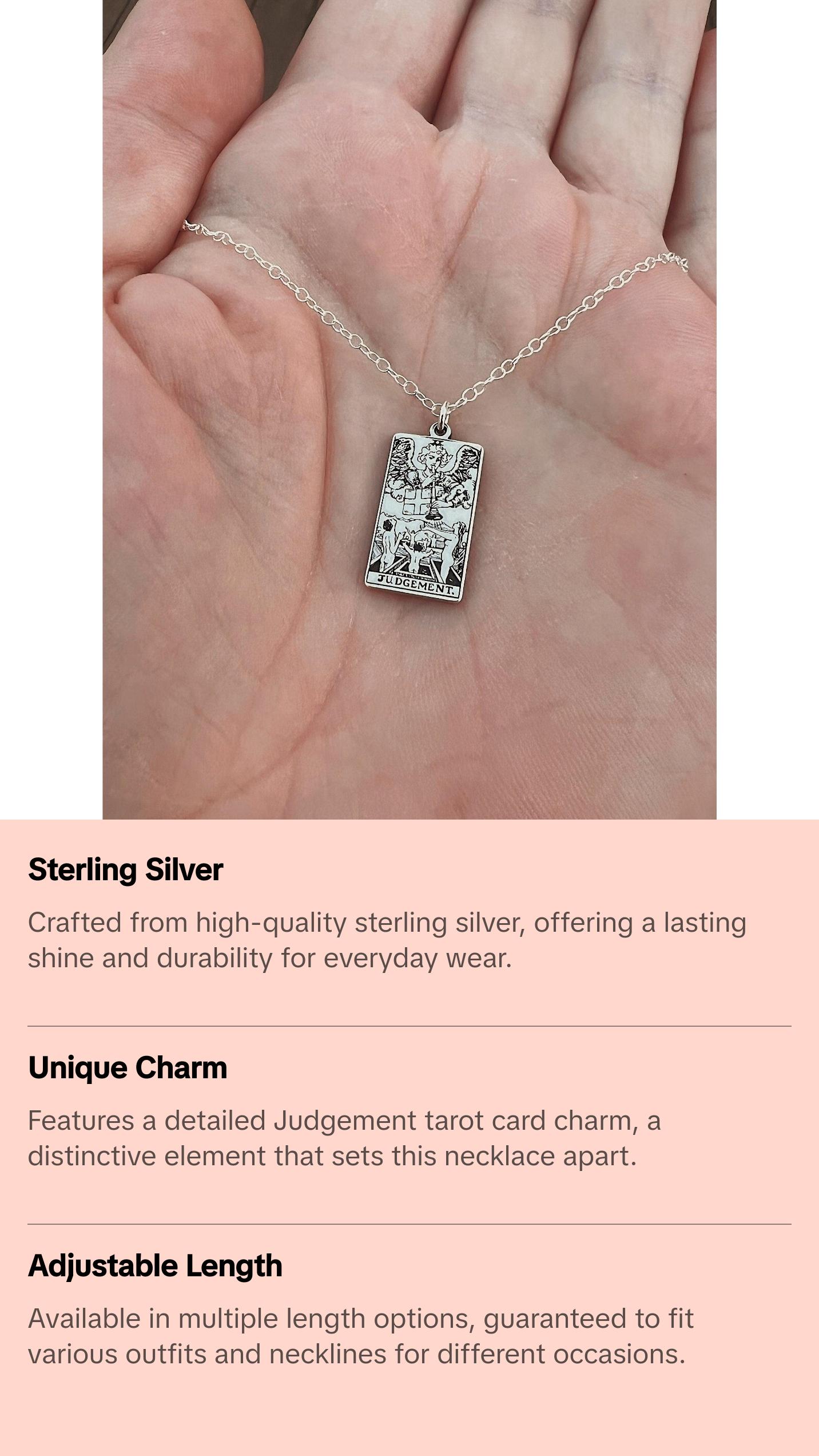 Judgement Tarot Card Necklace - Sterling Silver