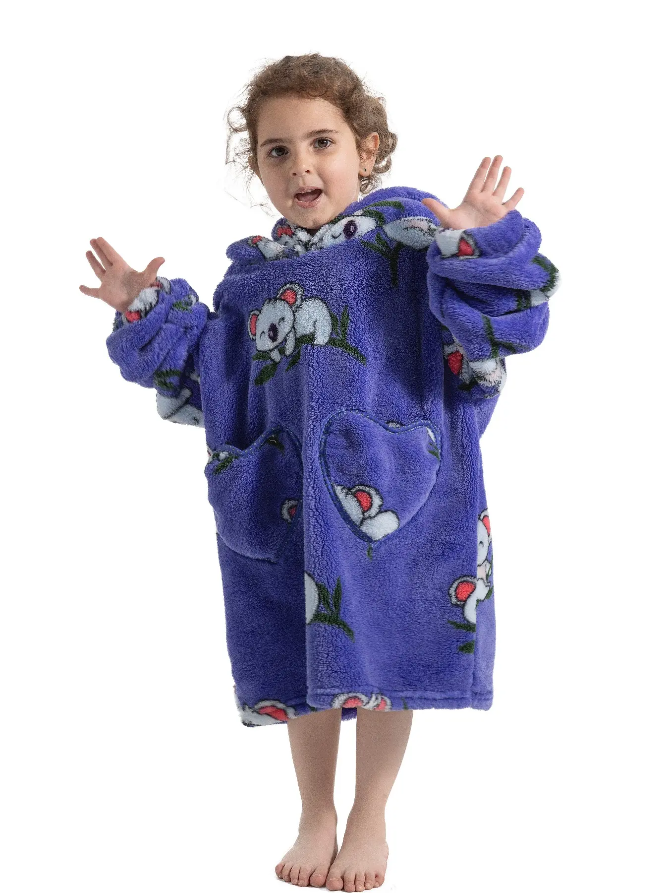 Adorable Space Sloth Print Series Super Tiny Wearable Blanket Cozy Hooded Blanket Chest Long Casual Elegant Home Style, Thick Warm Winter Robe TV Blanket