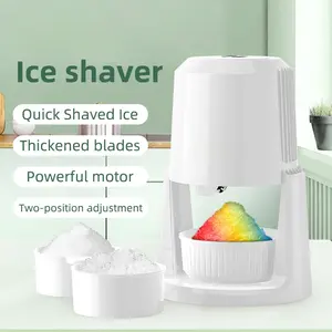 Ice Snow Cone & Shaved Ice Maker - Adjustable 2 Textures Portable Electric, White Powerful Motor Two Position Adjustment, Ice Cream, Chocolate/Vanilla/Peanut