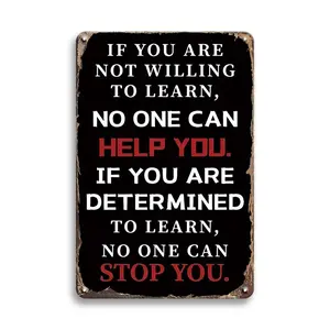 Vintage-inspired Metal Sign, 1 Count Motivational Quote Wall Decorative Plaque, Wall Decor for Home Office, Room Decor, Home Decor, Novelty Decor