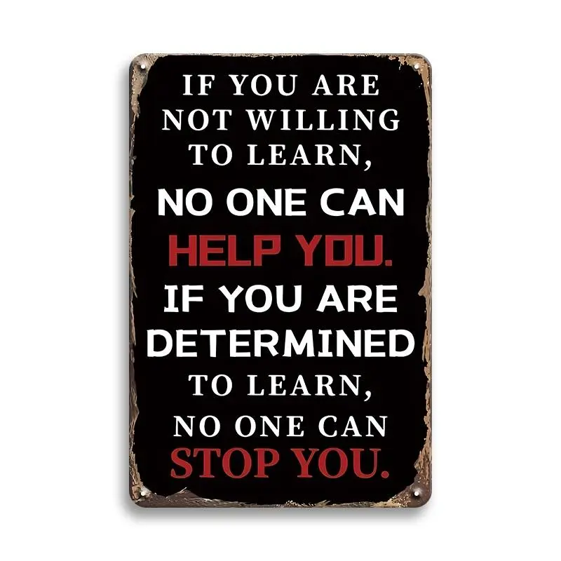 Vintage-inspired Metal Sign, 1 Count Motivational Quote Wall Decorative Plaque, Wall Decor for Home Office, Room Decor, Home Decor, Novelty Decor, Decor Signs