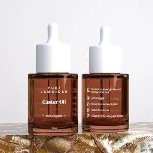 Jamaican Castor Oil - 1.5 OZ Pure, Organic,  Filtered Hexane & Chemical Free, PBA-Free Plastic Caster - Hair Growth, Body, Skin - Brows, Lashes
