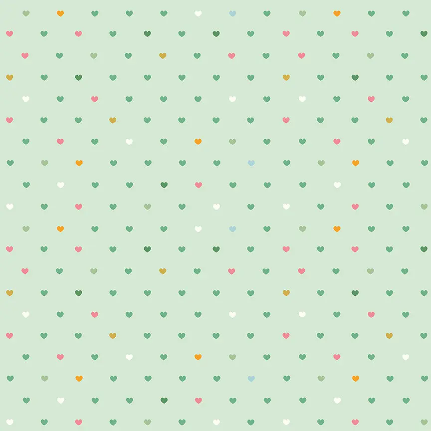Fabric Riley Blake Mint Hearts Serendipity 2 Designer Flannel by the Quarter Yard F17513-MINT