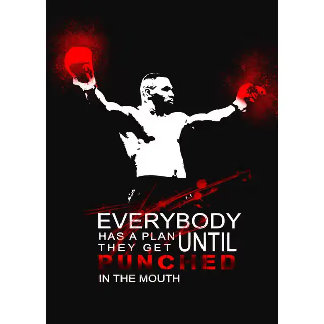 MIKE TYSON Red Splash. Show Your Appreciation For Mike Tyson With This Vibrant Red. Motivational Quote To Go By To Be Successful In Life. Wall Art Poster, Sports Motivational Posters.