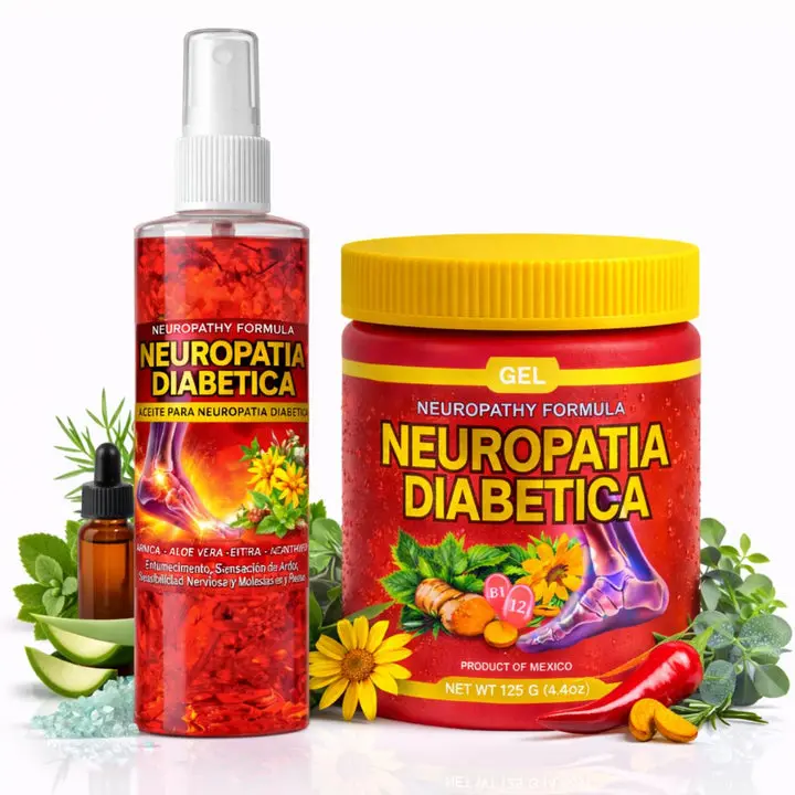 Neuropatia Diabeti Gel & Body Oil Bundle - Massage Bundle 2 Piece Kit - with Essential Oils for Relaxation.