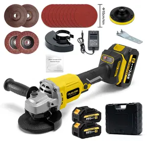 TANLOOK Cordless Brushless Portable Tool 11000RPM Angle Grinder with Multiple Blades for Cutting, Grinding and Polishing