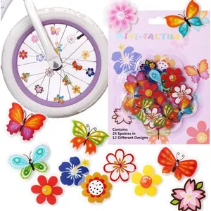Bike Wheel Spoke Decorations – 24 Clip-On Flower & Butterfly Accessories For Bike Wheel Spoke – Fun Bike Spoke Decorations for Kids, Girls, Toddlers – Easy Snap-On, Colorful Bike Gifts