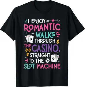 100% Cotton Funny Slot Machine Gambling Casino Gambler Vegas Gift Idea T-Shirt