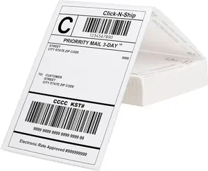 L LIKED 1000 4x6 Thermal Shipping Labels Fanfold, Direct Thermal Printer Labels Compatible with Zebra Rollo - Perforated Strong Adhesive