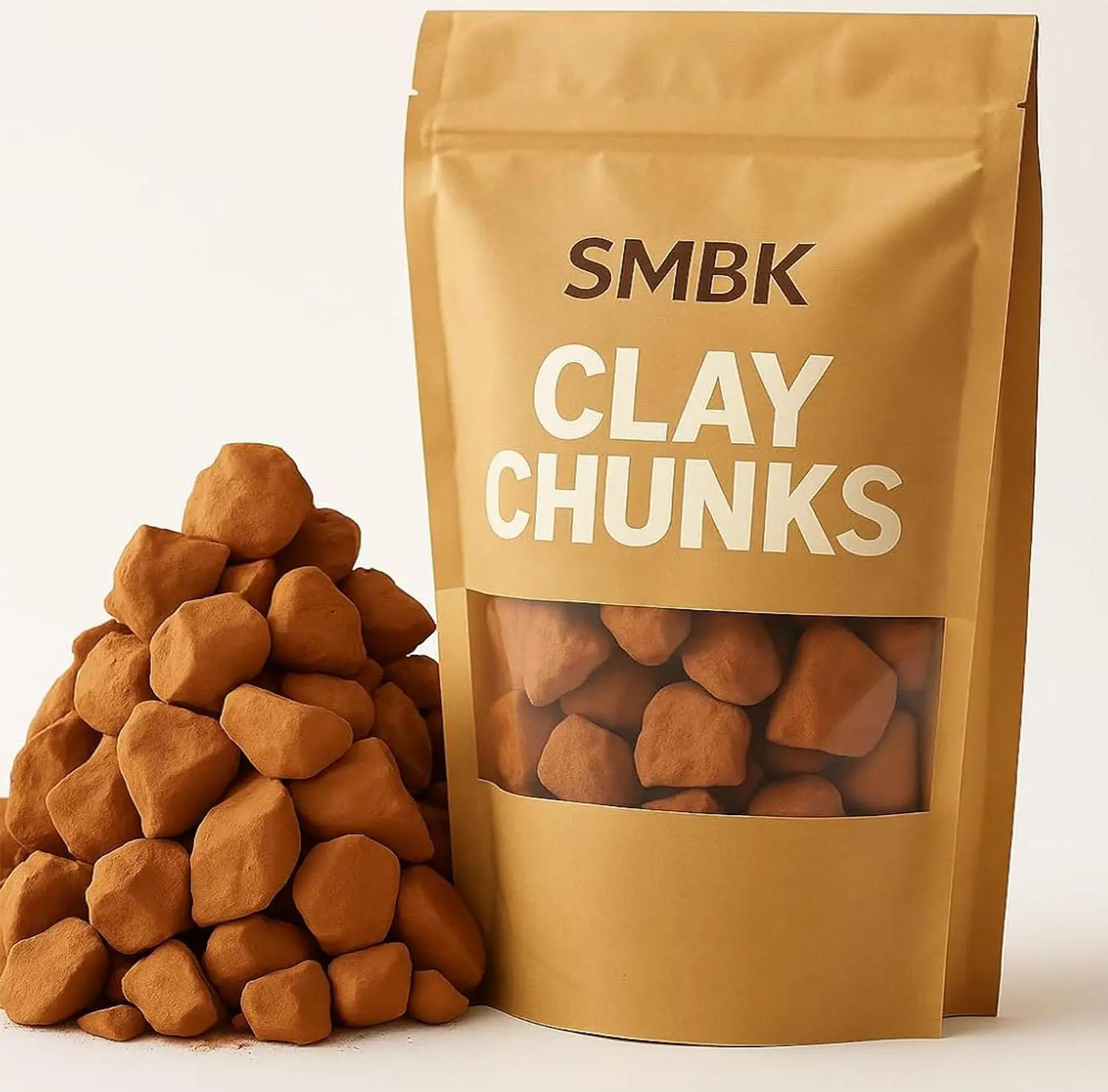 SMBK Red Clay, Edible Clay Chunks, Natural Clay, Organic Clay, Clay Mask, Natural Mud Mask - wt. 3 oz (110gm)