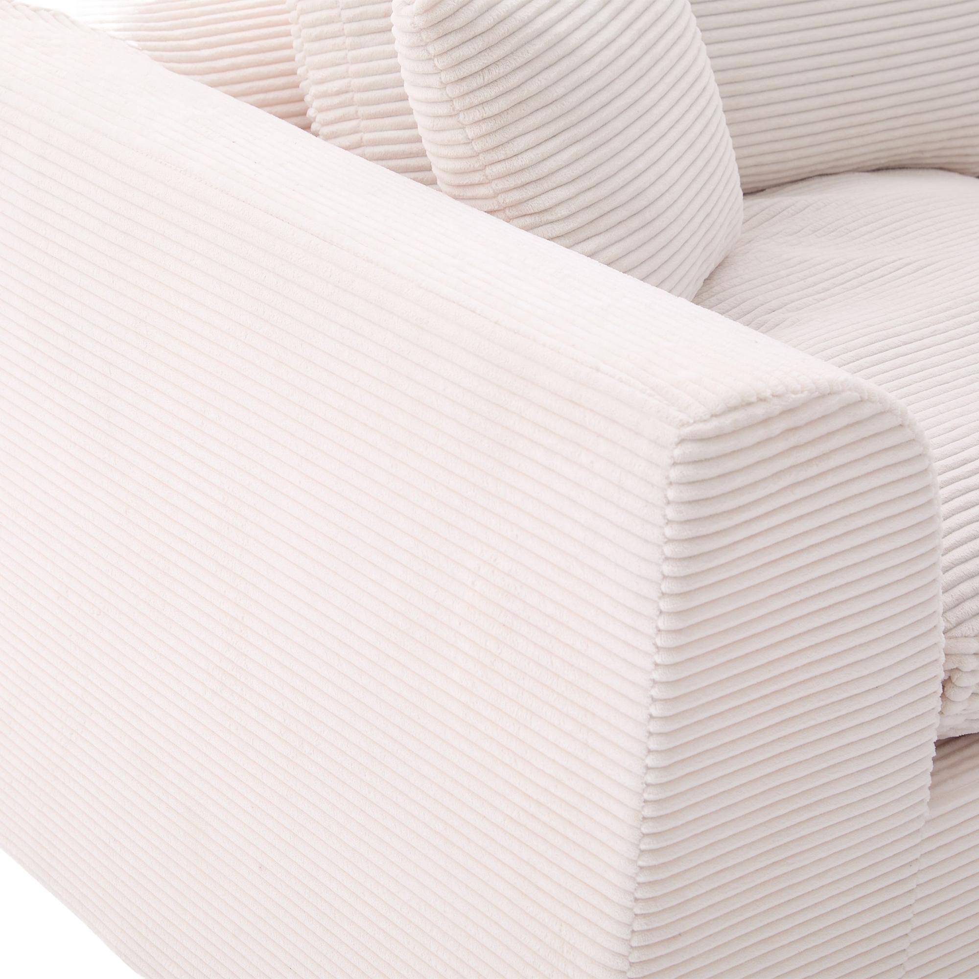 Eyisean 80.3" Corduroy Modern Modular Sectional Sofa, Comfy Loveseat Cloud Couch with Curved Armrest & Removable Cushion Covers, 2 Seater Upholstered Lounge Sofa for Living Room, No Assembly Required