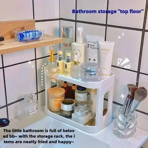 Polished PP Material Desktop Stand, Toilet Bathroom Organizer, Dorm Closet Essential, Makeup Storage Rack, Bathroom Organization Holder