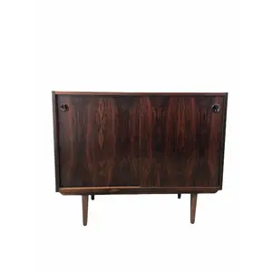 Vintage Danish Mid Century Modern Record Media Cabinet or Credenza. UK Import. (Available for Online Purchase Only)
