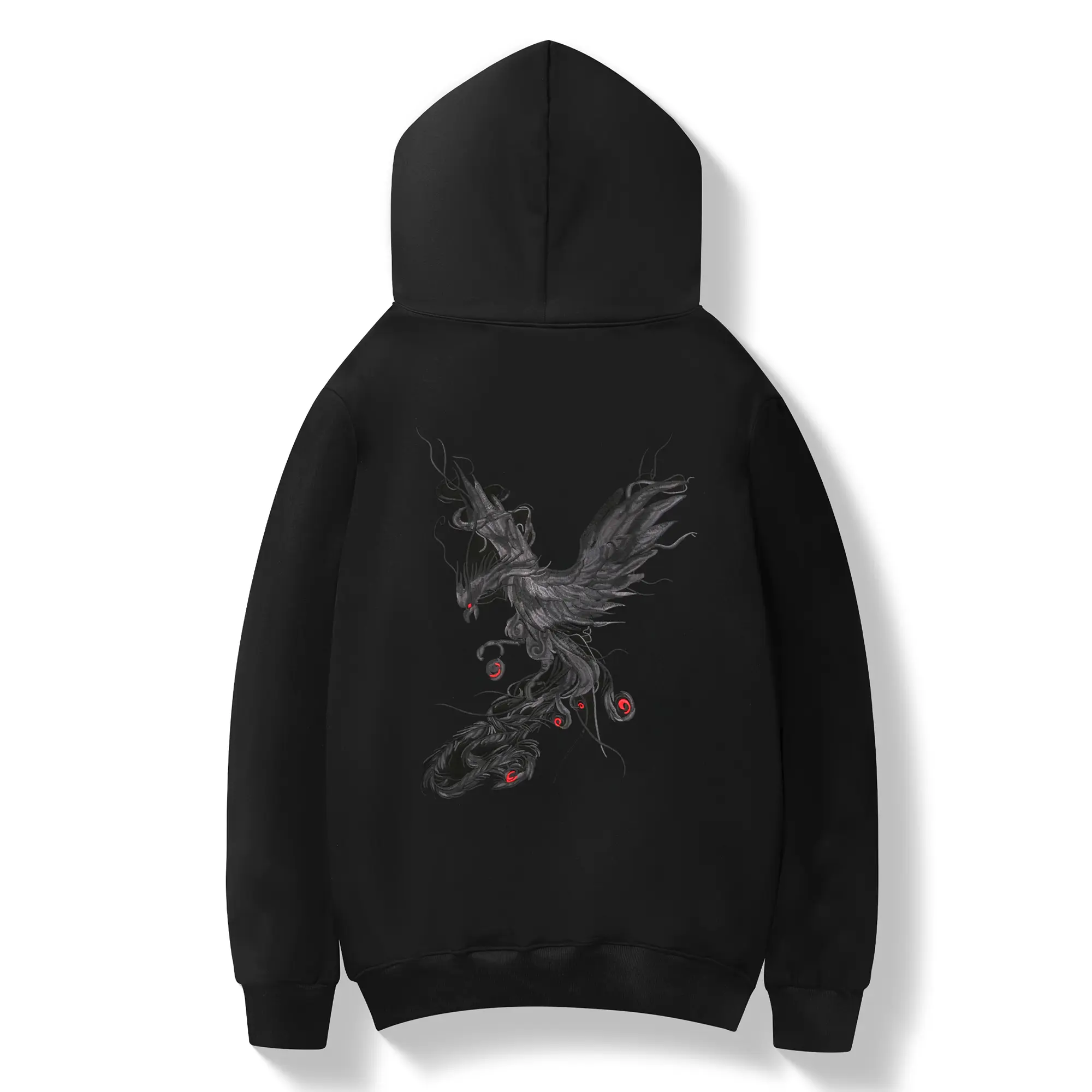 Niepce Japanese Streetwear Embroidered Striking Phoenix Hoodie