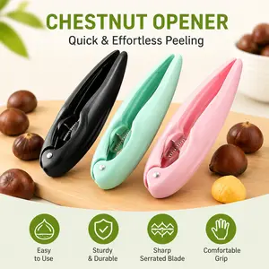 1 Count Chestnut Opener, Non-slip Handle Serrated Cross Blade Tool for Home Kitchen Chestnut Shell Opening