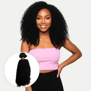 Afro Kinky Curly 100% Human Hair Bundles - Full Bodied Texture for Ultimate Natural Look - Soft Natural Feel with Ultra Defined Curls - Perfect for Sew Ins & Wigs