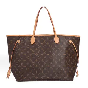 Pre-owned Louis Vuitton Coated Canvas Top Handle Bag Neverfull Brown Monogram 24416561 hz