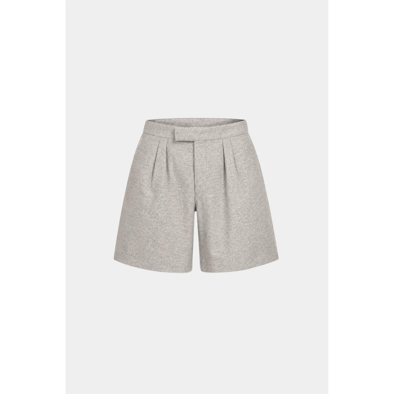 Grey Wool Flannel Tailored Short