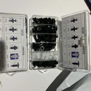 HE26 100pcs Universal Expansion Screw Clips Set for Automobiles Mudguard Leaf Plates Door Panel Clips C05 C20 C32 B01 D02 A16 Car Accessories