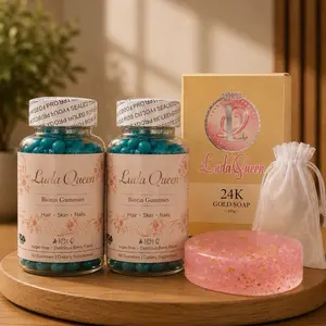 Biotin callagen for hair care and comfort X2soap Organic dos frascos y un jabón