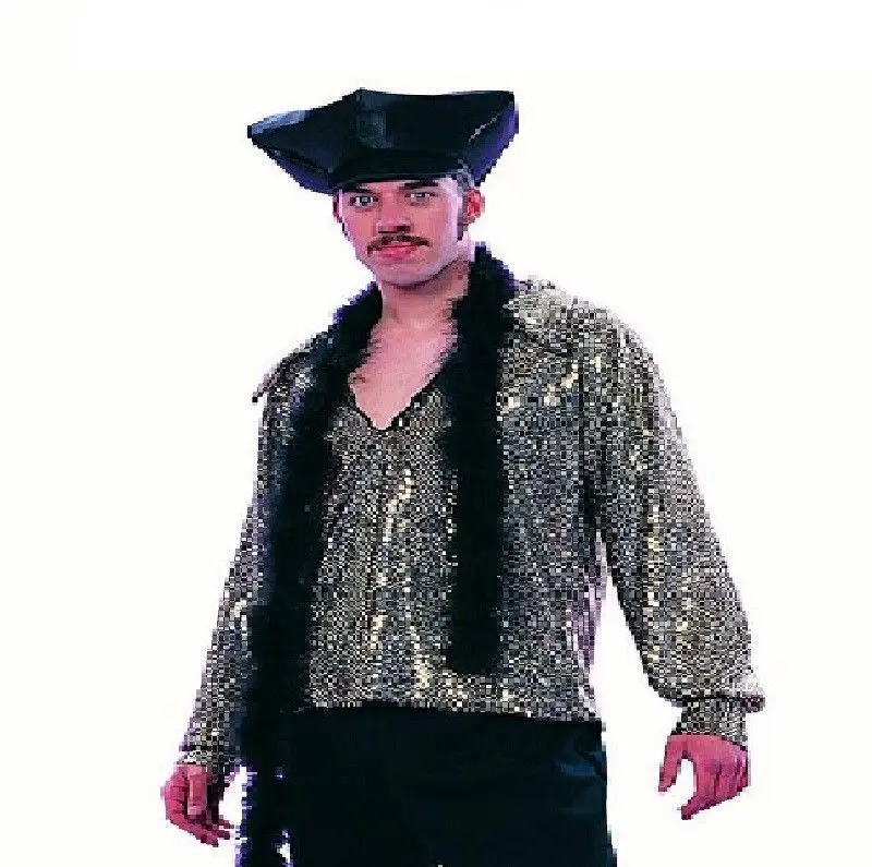 Disco Shirt - Black Sequin - Dance Fever - 70's - Men - Standard/One Size