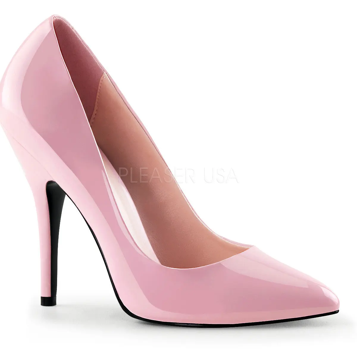 Seduce-420 Women's Pointed Toe Pumps in Baby Pink Patent, Classy 5-Inch Stiletto Heel, Stylish Women's Fashion Footwear & Clothes