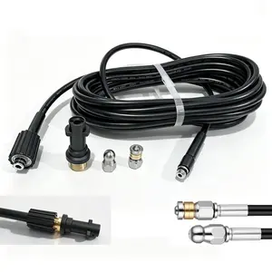 10mHigh Pressure Washer Drain Hose Cleaning Kit Washer Replacement Hose for Karcher K2 K3 K4 K5 K6 K7 Pressure Washers 2 nozzles