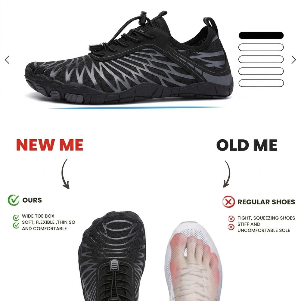Reazuoy Women's Barefoot Water Shoes - Wide Toe Box, 0-Drop Sole, Non-Slip Outsole, Mesh Fabric, Flexible for Hiking, Jogging, Exercise