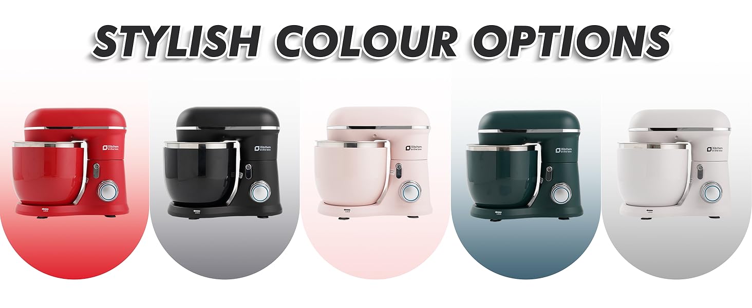 Kitchen in the Box Stand Mixer, 3.5QT Compact Kitchen Electric Mixer with Steal Mixing Bowls, 10-Speed Tilt-Head, Dough Hook, Flat Beater, Whisk – Lightweight, Small Stand Mixer for Baking, Cooking, Daily Use