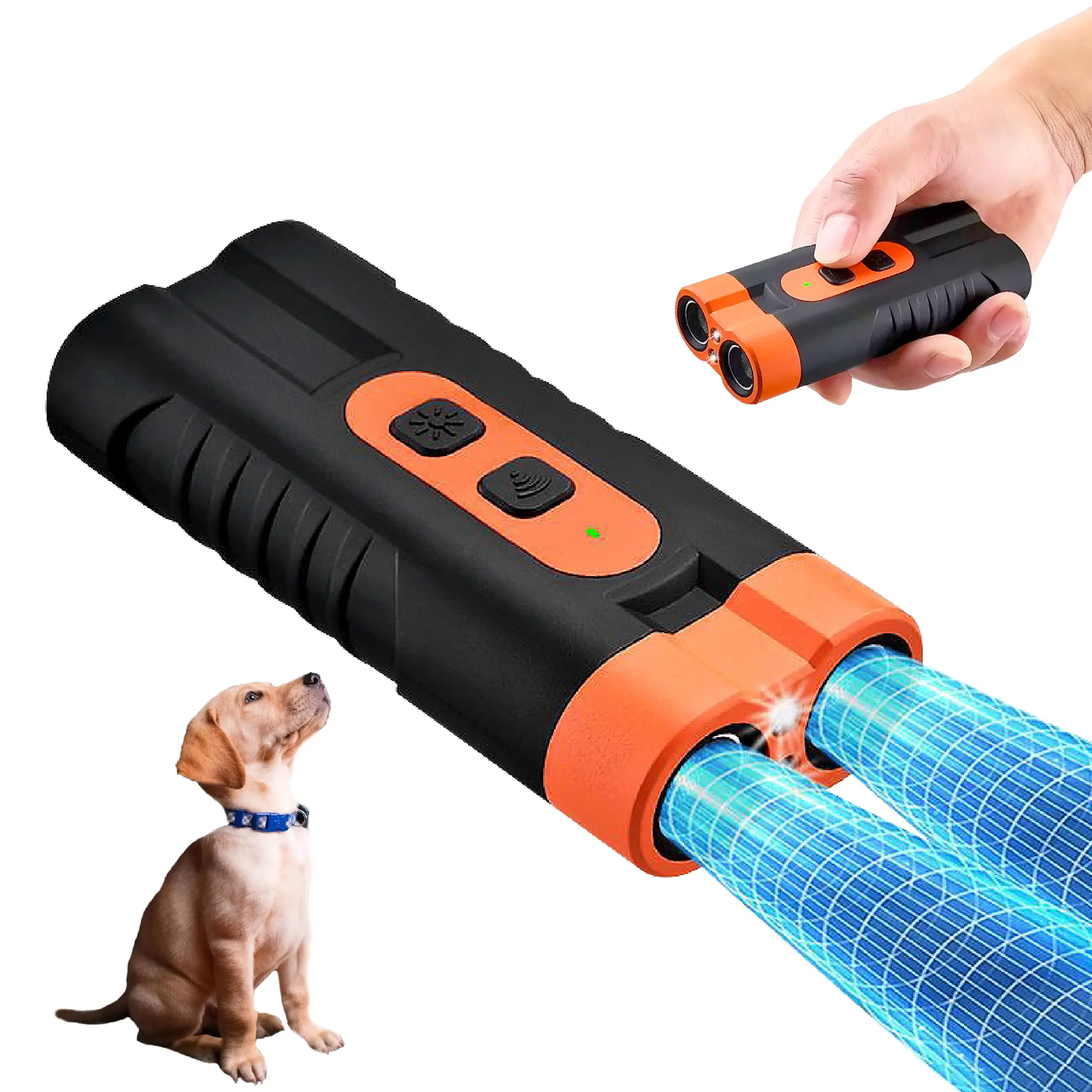 Dog Bark Guard - Professional Dog Training Tool with 2X Sonic Emitters, Ultra-Long Range, Indoor & Outdoor Use, Dog Shock Bark Collar Alternative