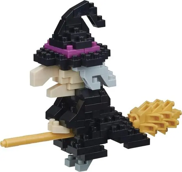 Nanoblock Monsters Collection Series Witch Building Kit - Brick Blocks, Dainty Figurine Collectible Toy, Statue & Bobblehead