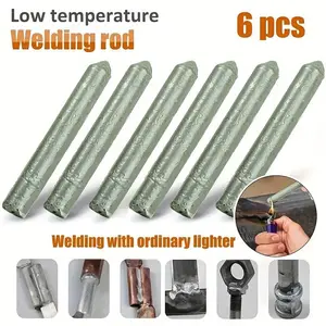 6pcs Low-Temperature Welding Rods for Water Towers and Pipes, Multi-Purpose Quick Melting Powder Core Rods for Stainless Steel, Copper, Iron, Aluminum