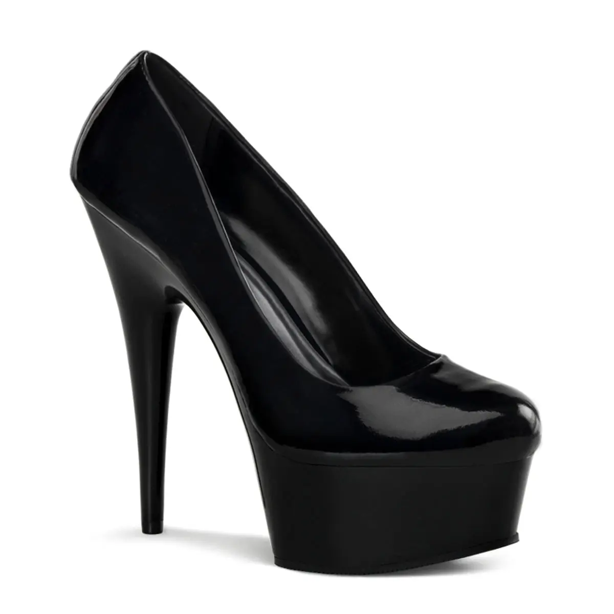 Women's 6-In High Heel Stiletto Pumps - Stylish Patent Finish Heeled Pole Dance Footwear, Classy Elegant DELIGHT-685 Black, Classic, Fashion, Women's Fashion, Black Heels, Platform, 6" Stiletto Heel