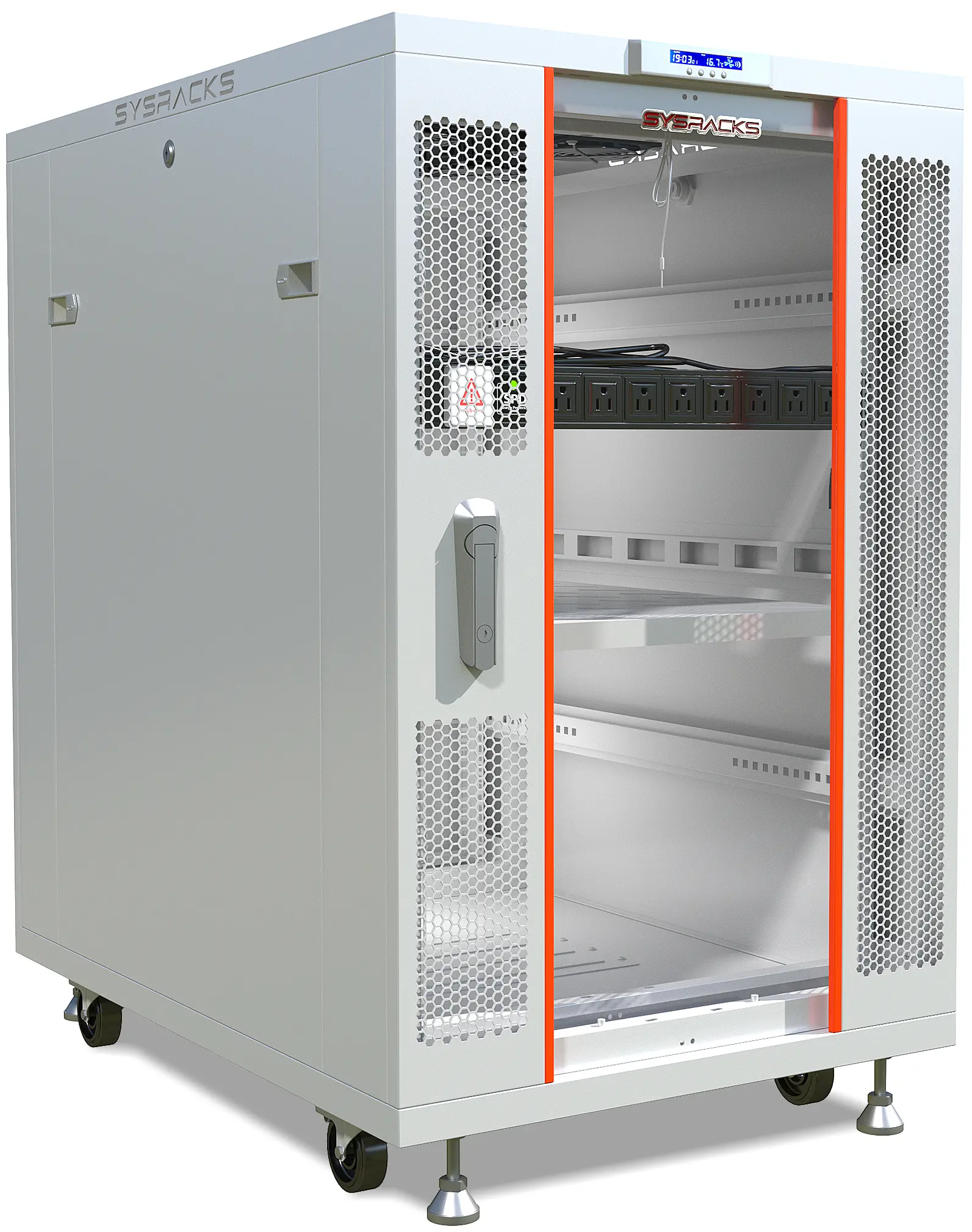 SYSRACKS 22U Floor Standing Gray Server Rack Cabinet with Locking for Electronics, Audio, Video, and Data Racks, 35-Inch Depth 22.6.9 G computer  led