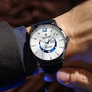 Swiss Luxury Business Chronograph: Genuine Swiss Movement,42mm Alloy Case&Leather Strap,Waterproof Luminous Dial with Calendar,Versatile Style for Work, Social&Leisure