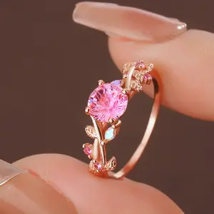 925 Sterling Silver Rose Gold Plated Vine-Wrapped Ring | Adorned with Pink & Colored Zircons | Romantic Design for All Occasions | Perfect Gift for Mother's Day