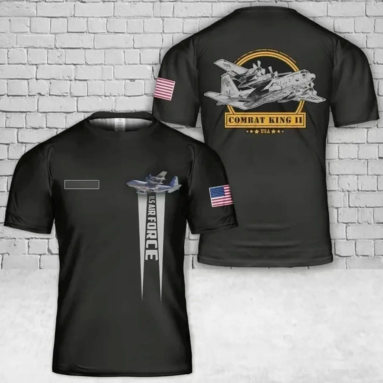 Custom Name US Air Force Lockheed Martin HC-130J Combat King II T-Shirt 3D Veteran, US Army, Pride, Graphic T shirt 5GN