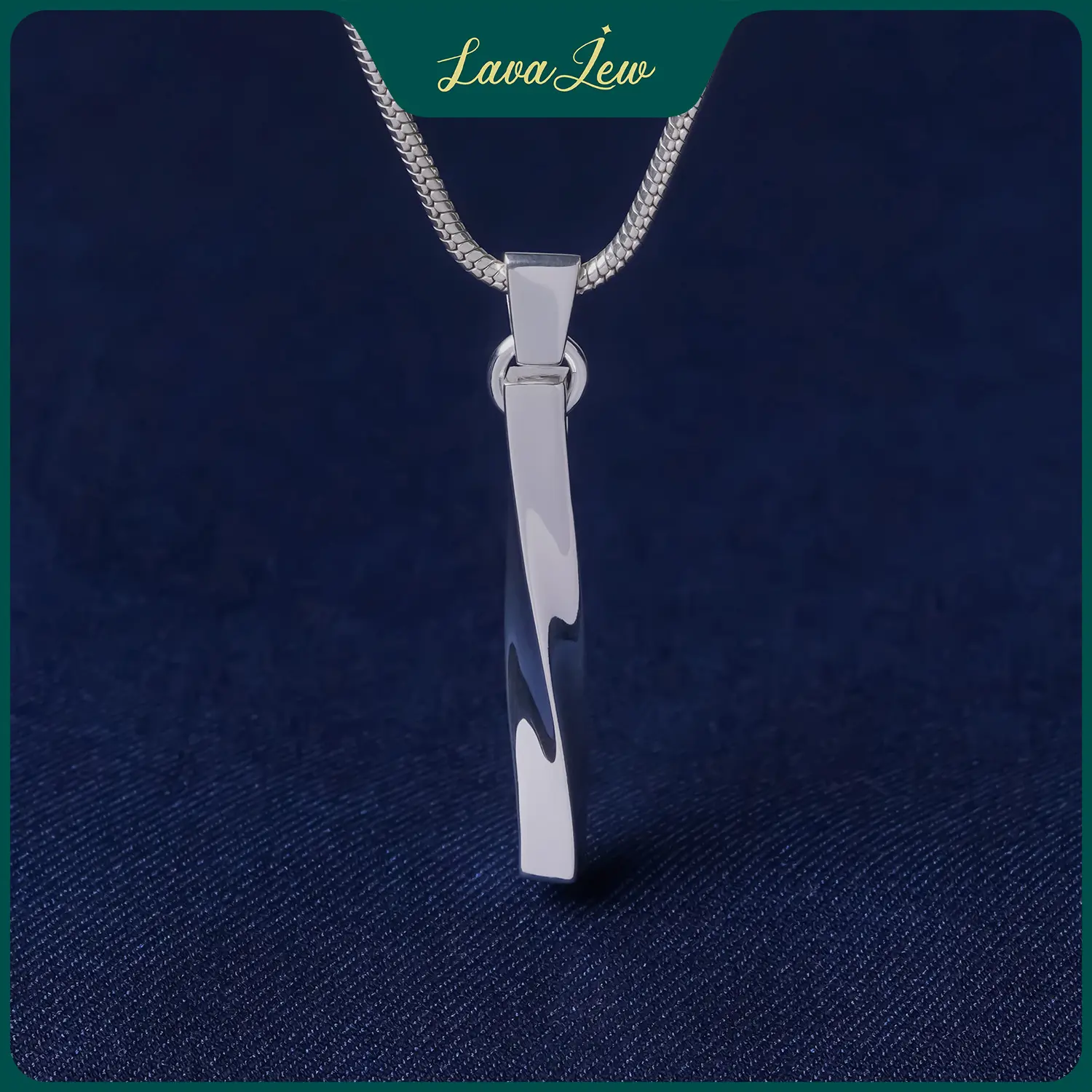 LavaJewelry Apollo Necklace, 925 Silver Pendant & Chain Necklace, Necklace for Men