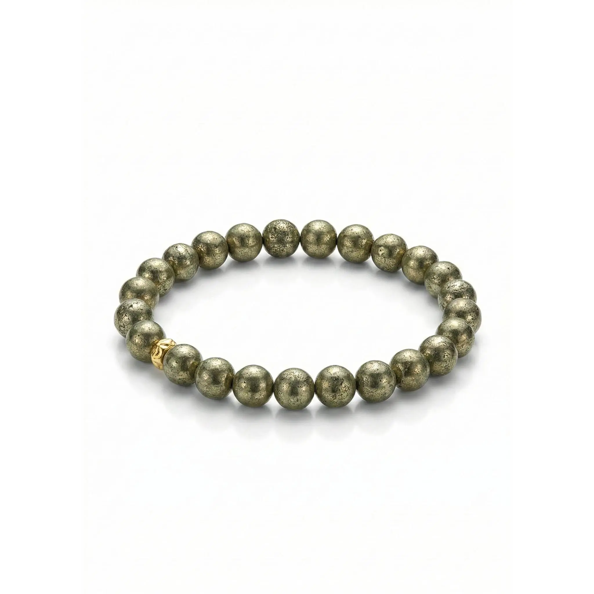 Pyrite Bracelet - Symbol of Wealth and Resilience - Natural Metallic Glow for Ambition and Power - Golden Light Confidence Piece