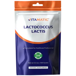 Vitamatic Lactococcus Lactis Probiotic Powder 100 Gram 3.5 OZ Digestive Health Support Non-GMO Gluten Free 100 Billion Per Serving - Healthcare