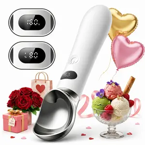 [Mother's Day] Heated Ice Cream Scoop, Electric Rechargeable Scoop with LED Display, 10s Quick Heat, Max 160°F, IP67 Waterproof, Home Dessert, Summer Treats, Gift Ideas