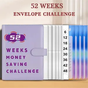 52 Week Money Saving Challenge Binder Budget Binder with Envelopes for Cash Stuffing with Evething Included 52 Pockets and Stickersnand 4 Planning Trackers - Money Organizer for Cash & Budget Planner
