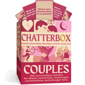 Chatterbox Conversation Cards for Couples, 200 Questions, Perfect for Romantic Date Night, Road Trip, and Anniversary, Fun Gift Idea and Connect with Your Partner on a Deeper Level, 2+ Players