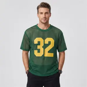INCERUN Men’s Summer Sports Mesh Number T-Shirt,football jersey， Short-Sleeve, Suitable for Daily & Athletic Wear