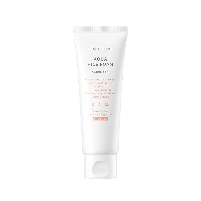 S.NATURE Aqua Rice Foam Cleanser 80ml- Facial Cleanser for Skincare - Suitable for All Skin Types