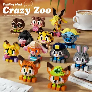 Animal Crossing Series Fox Cotton Tail Rabbit Cartoon Figure Building Blocks Set, DIY Puzzle Toy for Kids, Fun and Educational Game Building Sets