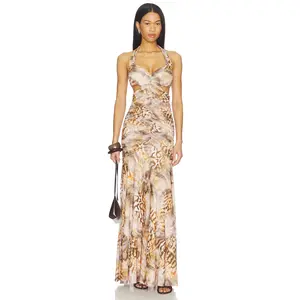 AFRM Lynn Dress in Ember Swirl Shell