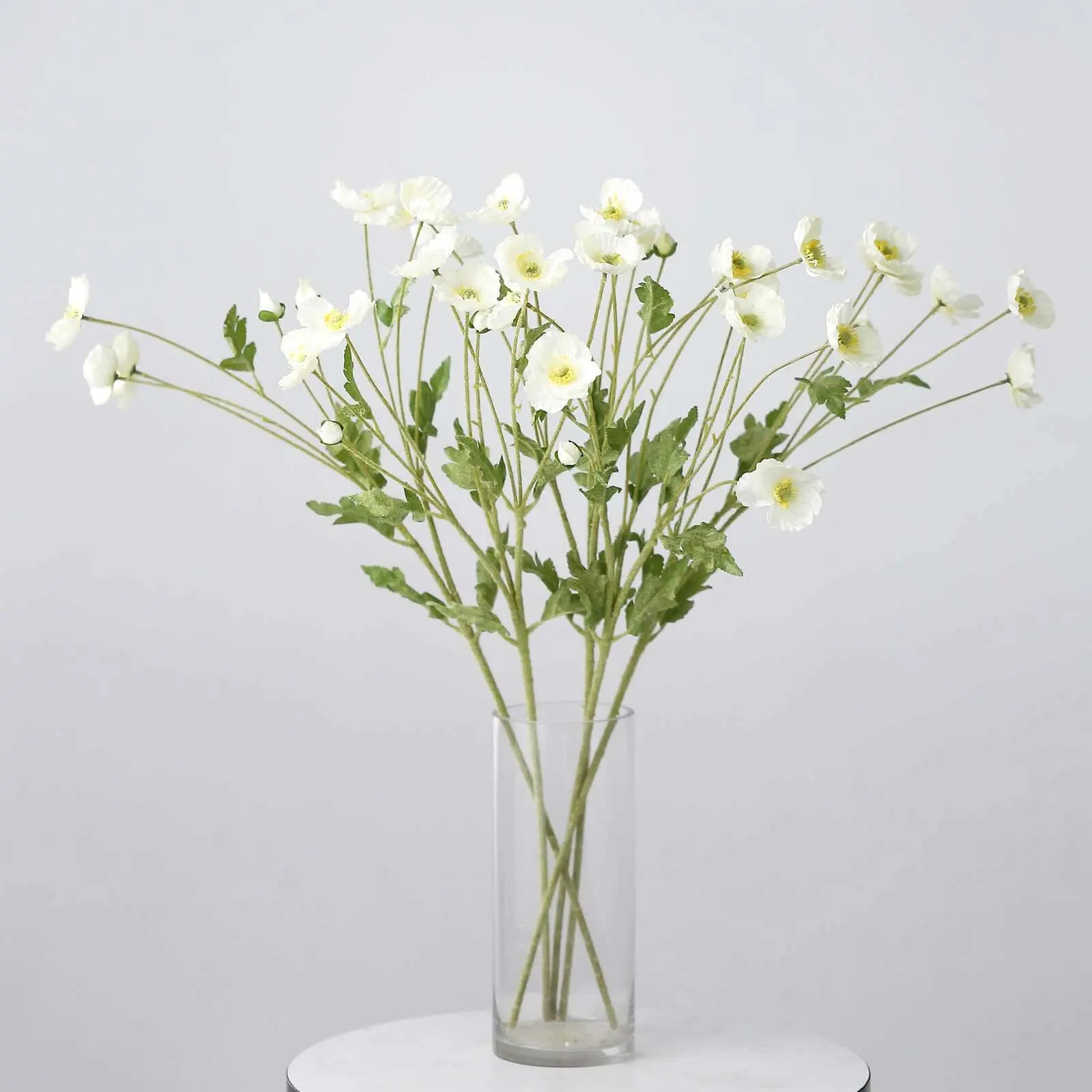 2-Pack Ivory Silk Faux Flower Stems, 33" Artificial Plants for Decorative Flower Arrangements, Home Decor Supplies