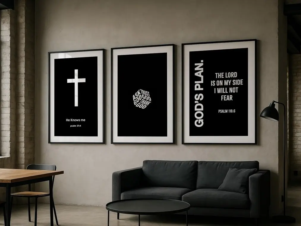 Hypebeast Christian Wall Art - Select 1 Poster from 3 Designs, UNFRAMED, Vintage Bedroom/Bathroom Decor wall decor wall art posters Religious Cross Print Artwork Decoration Artistic