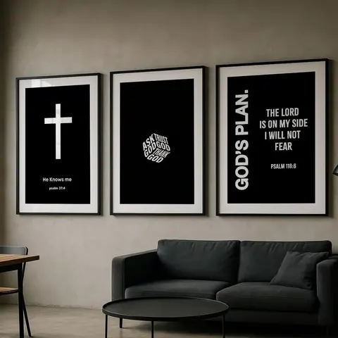 Hypebeast Christian Wall Art - Select 1 Poster from 3 Designs, UNFRAMED, Vintage Bedroom/Bathroom Decor wall decor wall art posters Religious Cross Print Artwork Decoration Artistic
